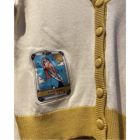 Nightmare Before Christmas Cardigan Women’s XS Jack & Sally Tarot Knit Sweater - Picture 6 of 7
